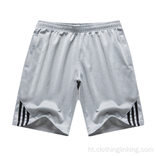 Dry-Fit Sweat aktif Shorts pèfòmans atletik Gason an